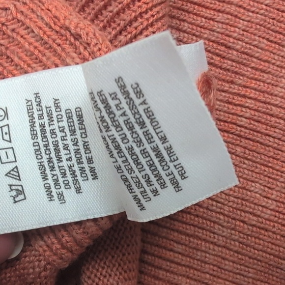 Anthropologie Desmond Rust Orange VNeck Linen Blend Knit Tunic Top Sweater Large - Picture 5 of 10